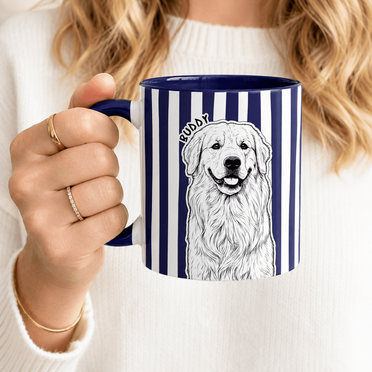 Personalized Dog Mug – Custom Pet Mug with Line Art Portrait