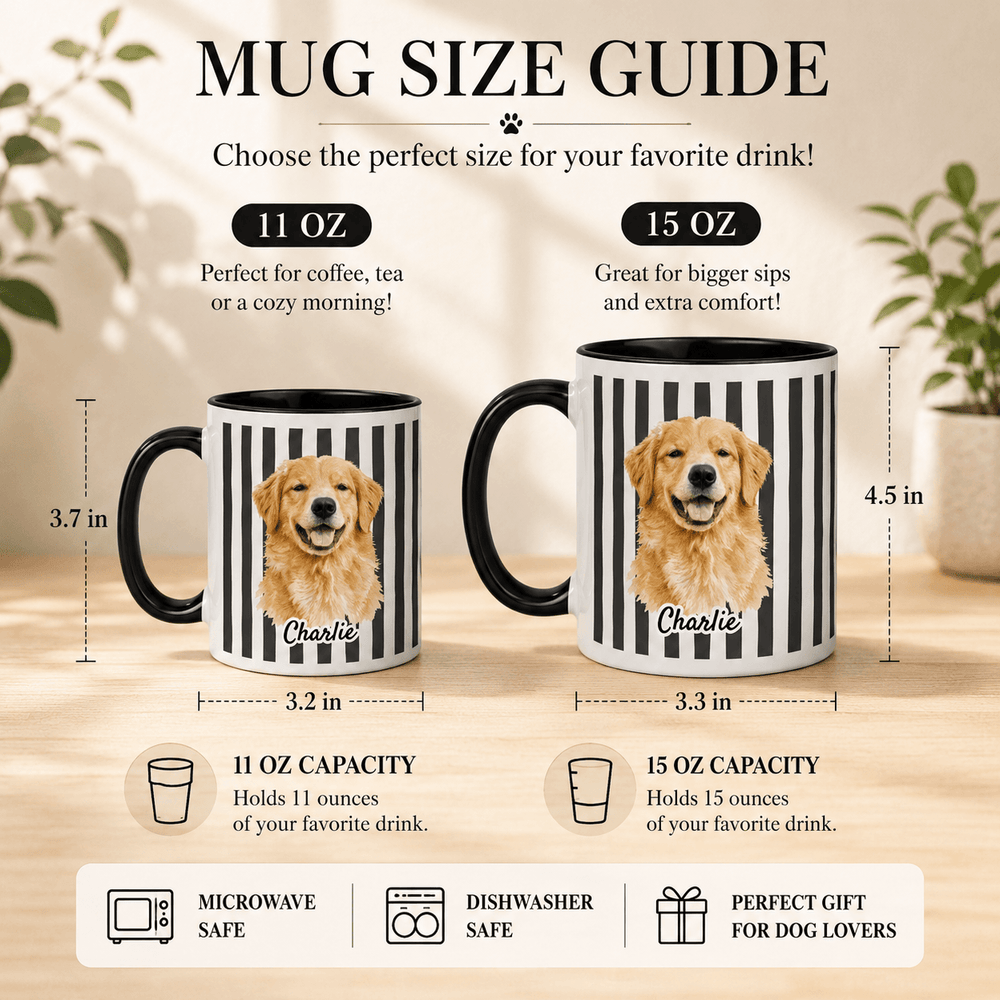 Personalized Dog Mug – Custom Pet Mug with Watercolor Portrait