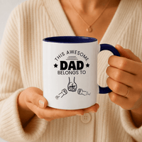 Personalized Dad Mug with Kids' Names – Fully Customizable Fist Bump Coffee Mug