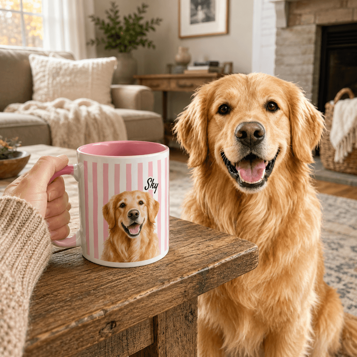 Personalized Dog Mug – Custom Pet Mug with Watercolor Portrait