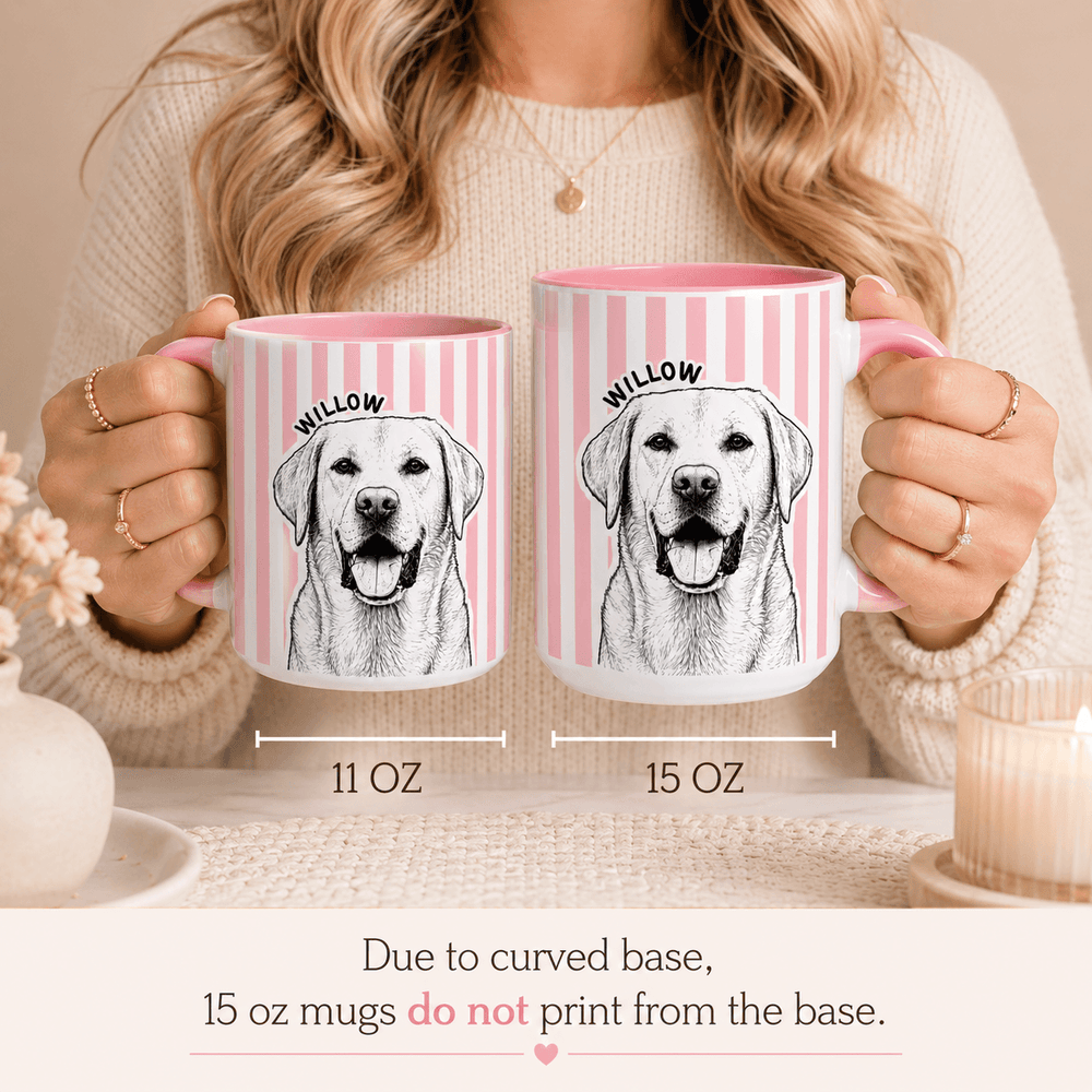 Personalized Dog Mug – Custom Pet Mug with Line Art Portrait