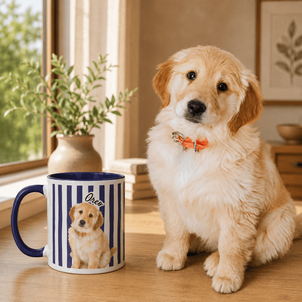 Personalized Dog Mug – Custom Pet Mug with Watercolor Portrait