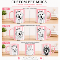 Personalized Dog Mug – Custom Pet Mug with Line Art Portrait