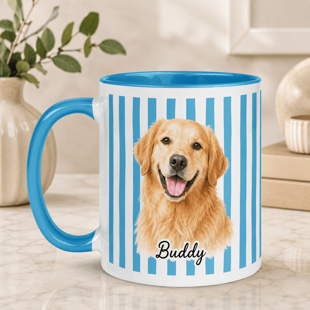 Personalized Dog Mug – Custom Pet Mug with Watercolor Portrait