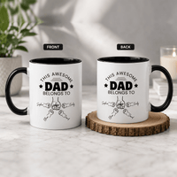Personalized Dad Mug with Kids' Names – Fully Customizable Fist Bump Coffee Mug