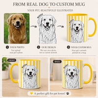 Personalized Dog Mug – Custom Pet Mug with Line Art Portrait