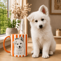 Personalized Dog Mug – Custom Pet Mug with Line Art Portrait