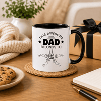 Personalized Dad Mug with Kids' Names – Fully Customizable Fist Bump Coffee Mug